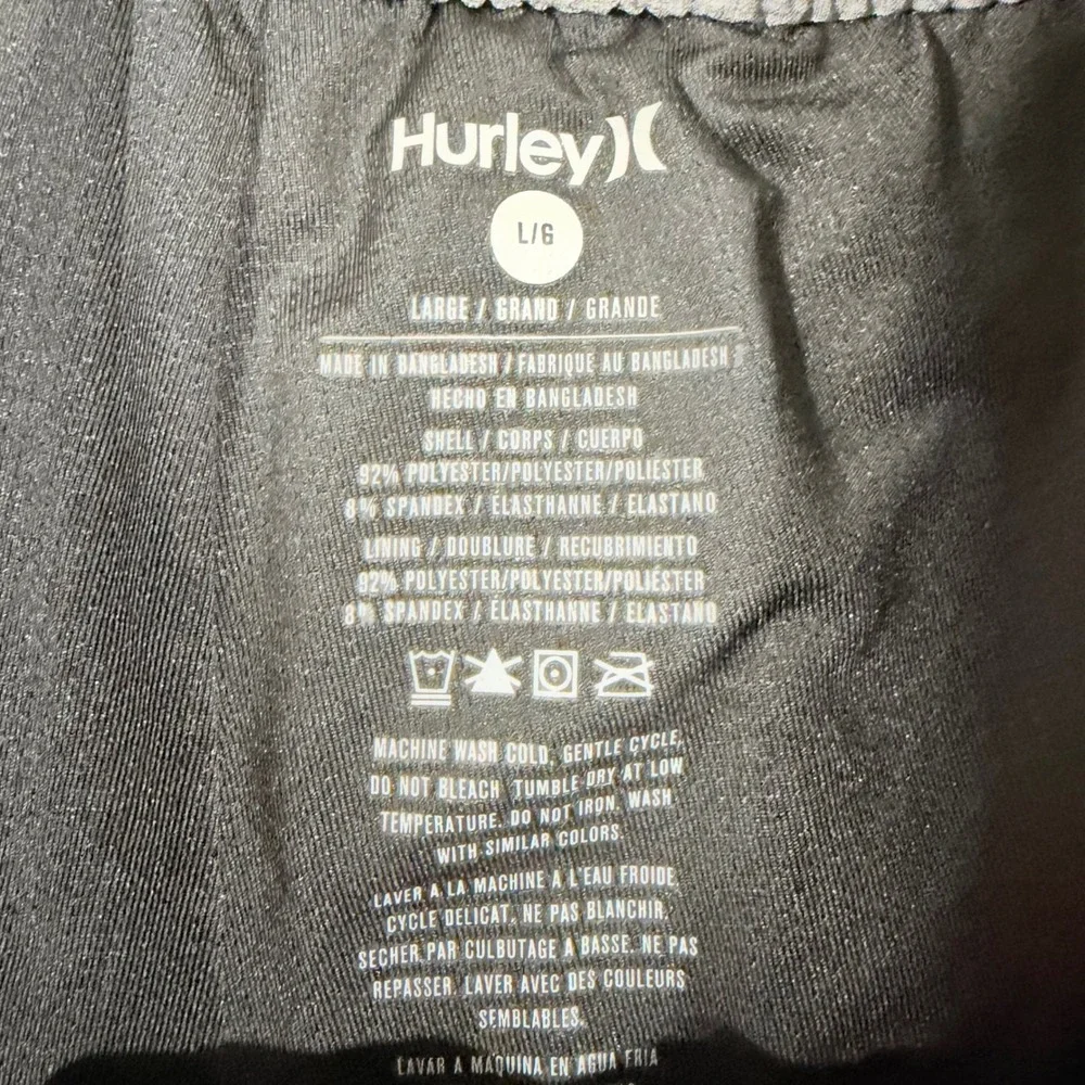 Hurley lined Swim Trunks Men Large Navy Blue Excellent Parrot Print Board Shorts